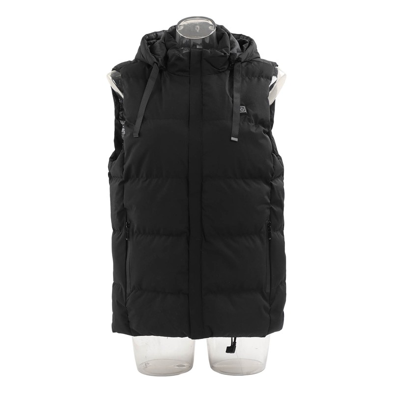 Heated Hooded Vest Fast Warmer Up Jacket 7 Areas Carbon