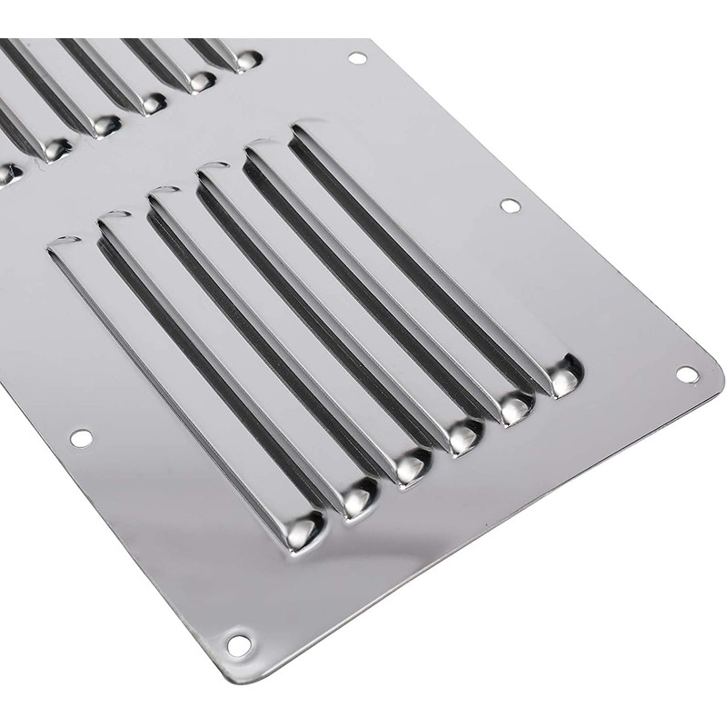 YaeMarine Stainless Steel 4-Pack 4-1/2" x 9" Stamped Louvered Vent