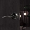 3 Pack Wave Lever Keyless Door Lock, Oil Rubbed Bronze