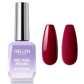 Gellen Burgundy Gel Nail Polish, 18ml Dark Red Gel Polish Soak off U V LED Cured Nail Polish Wine Red Gel Polish, Color No.365