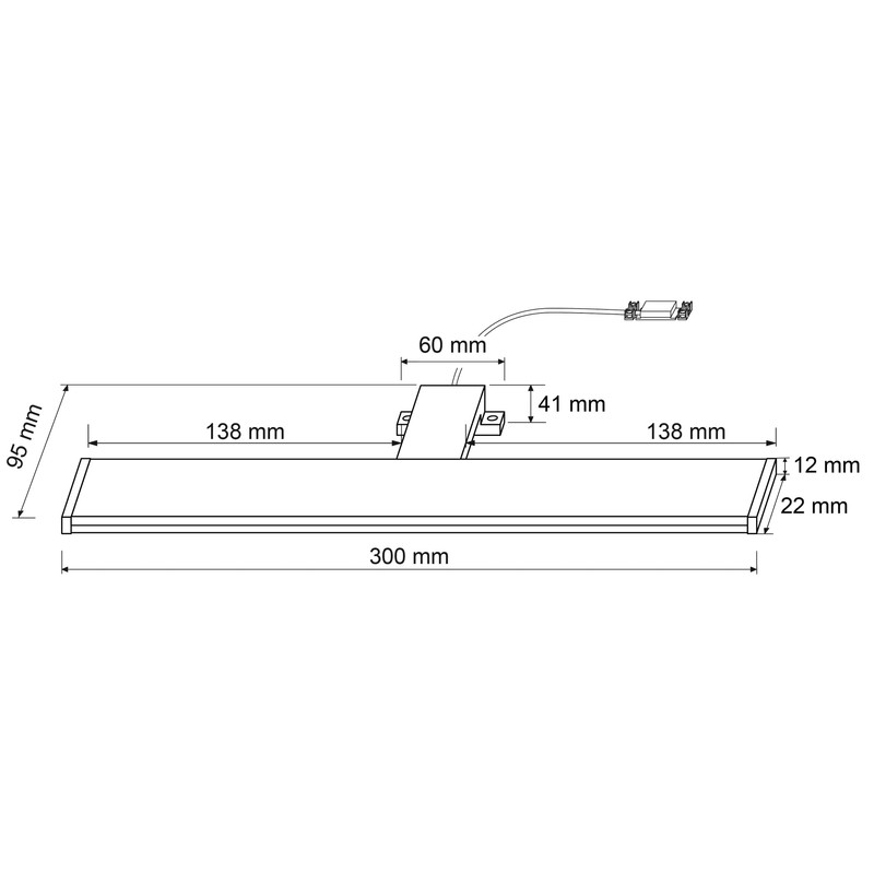 SEBSON SEBSON LED Spiegelleuchte 30cm, Bad IP44, Aufbauleuchte + Klemmleuchte,