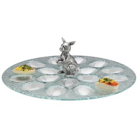 Arthur Court Bunny Glass 18-Deviled Egg Holder
