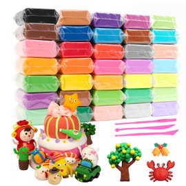 36 Colours Clay Set, Modelling Clay Air Drying, Air-Drying Clay with 3 Tools, Modelling Clay for Children and Adults, Ideal for Crafts and Creative, Gift for Children from 3 Years