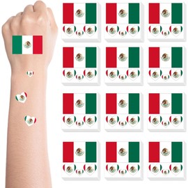 50 Tatuajes Temporales de la Bandera Mexicana para la Copa Mundial 2026, Fanático del Fútbol Pegatinas de Cara Impermeables para Aficionados, Eventos y Fiestas Patrias Calcomanías Bandera Nacional