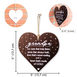 CARISPIBET Grandpa | home decorative sign, wall art ornament, home décor gift 5" x 5"