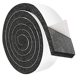 Paquete de 2 cintas de espuma de celda abierta aislante para ventana, sellador de ventana de alta resistencia, bloquea el borrador y la pérdida de aire frío, 2 pulgadas de ancho x 1/2 pulgadas de profundidad, total 10 pies