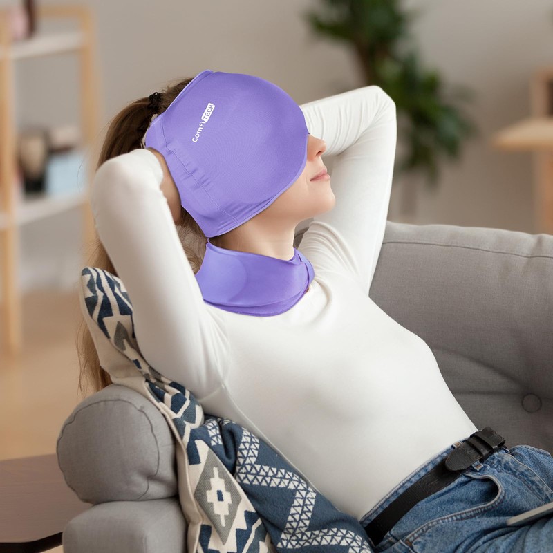 ComfiTECH Cold Cap and Neck Ice Pack Wrap Gel Combo,