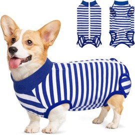 SlowTon Dog Surgery Recovery Suit, Cone E-Collar Alternative After Surgery with Zipper, Professional Pet Recovery Shirt Abdominal Wounds Bandages, Preventing Licking Spay Suit for Dog