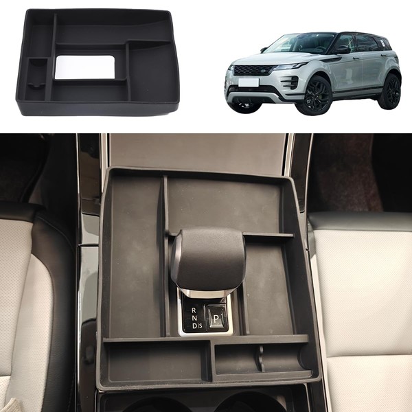 JONKOKO Black Rubber Car Center Console Gear Shift Storage Box