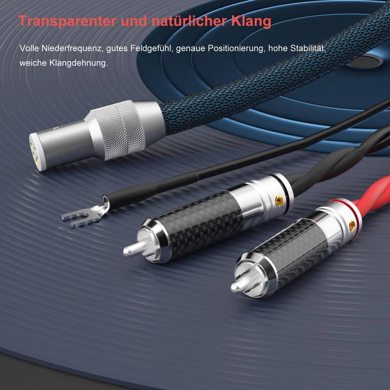 Monosaudio High End Tonearm Cable Phono Cable 1M OFC Silver-Plated