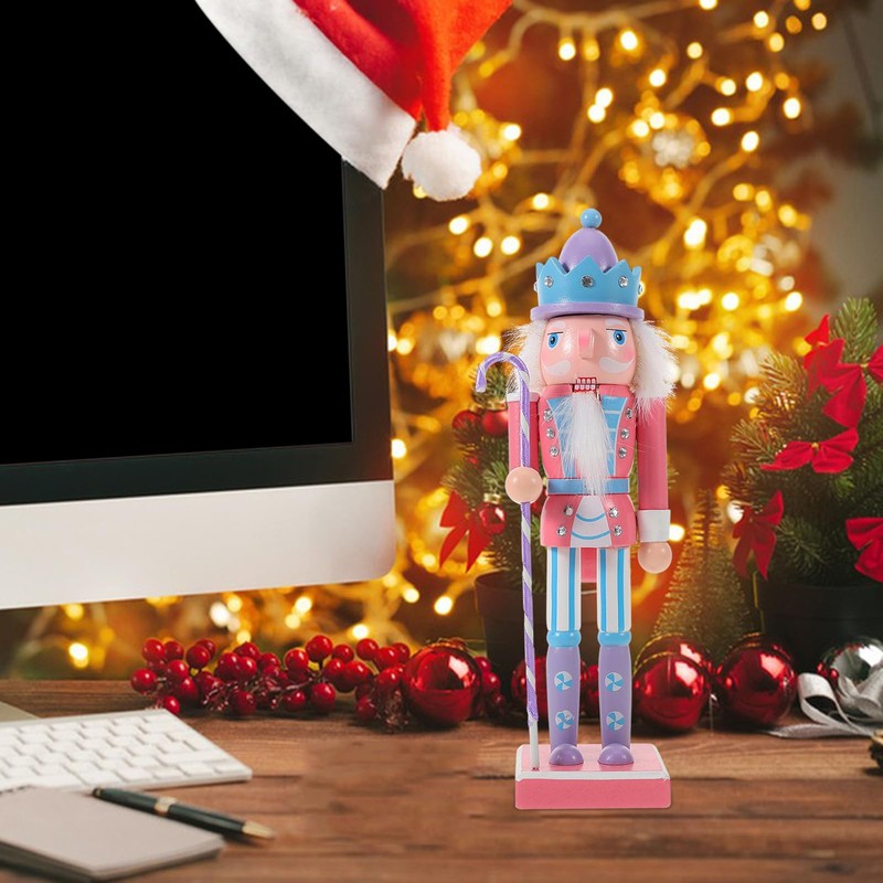 Gatuida Wooden Christmas Nutcracker Soldier: 25cm Figures Soldier Nutcracker Puppet