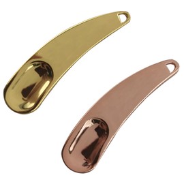 Outanaya 2Pcs Zinc Alloy Makeup Spoon for Skincare and Face Masks Compact Beauty Tool for Women and Portable Spatula for Home and Salon Use Golden