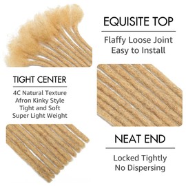 Dreadlock Extensions Human Hair #27 Blonde 10-100 Strands 100% Full Handmade Permanent Loc Extension Human Hair for Women/Men/Kids Can Be Dyed Bleached Twisted (0.8cm #27 Blonde, 6 inch 10 Strands)