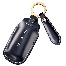 ontto Key Fob Case Fit for Nissan 2023 2024,Smart Remote Car Key Holder,Handmade Leather Key Fob Case Compatible with Rogue Pathfinder X-Trail Versa Kicks Ariya Qashqai Teana Blue