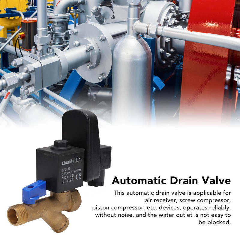 Electronic Drain Valve DN15 G1/2 16bar Working Pressure Brass Noise