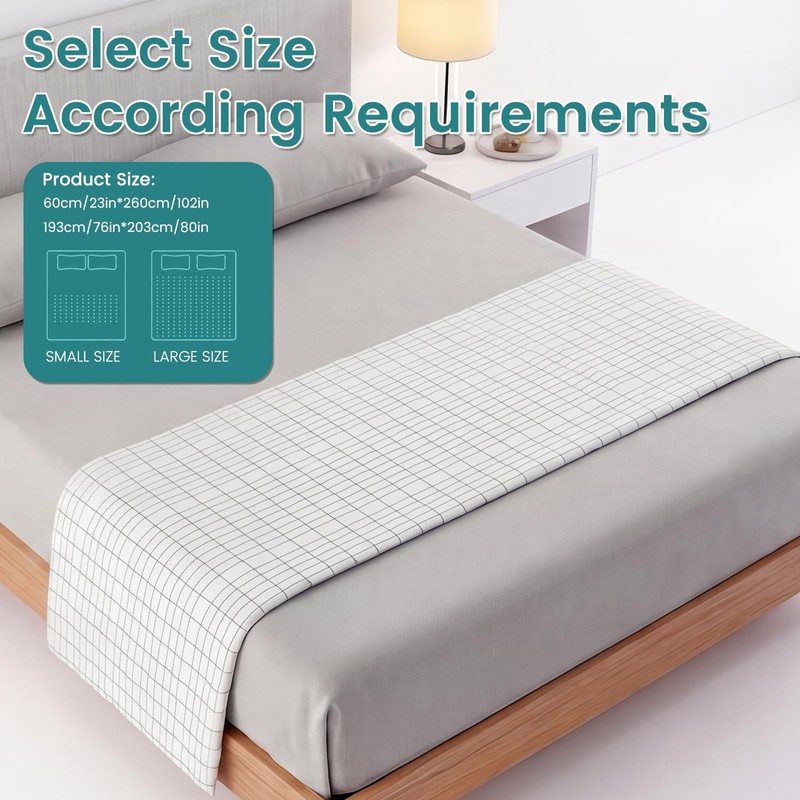 Lnopever Grounding Bed Sheet Earthing UK, Grounding Sheets 10% Silver