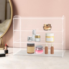 Acrylic Display Case, 3-Tier Bakery Pastry Display Cabinet with Doors, Clear Cookie Bread Box for Countertop, Transparent Food Display Organizer for Bakeries, Cafes, Dessert Shops & Home Kitchens