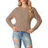 GRECERELLE Ladies Jumpers Crew Neck Cable Knitted Sweater for Women