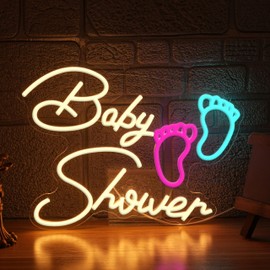 LIEGHDZT Baby Shower Neon Sign for Wall Decoration,Dimmable Oh Baby Neon Light for Gifts Bathroom Salon Children's Room(16.54 * 12.6In)