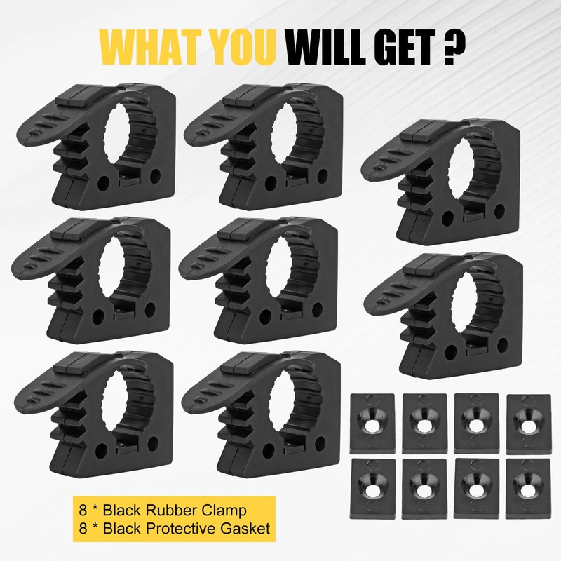 GLOBLED Quick Release Rubber Clamp Fits 1-1/10''-1-3/10'' Diameter Or Round