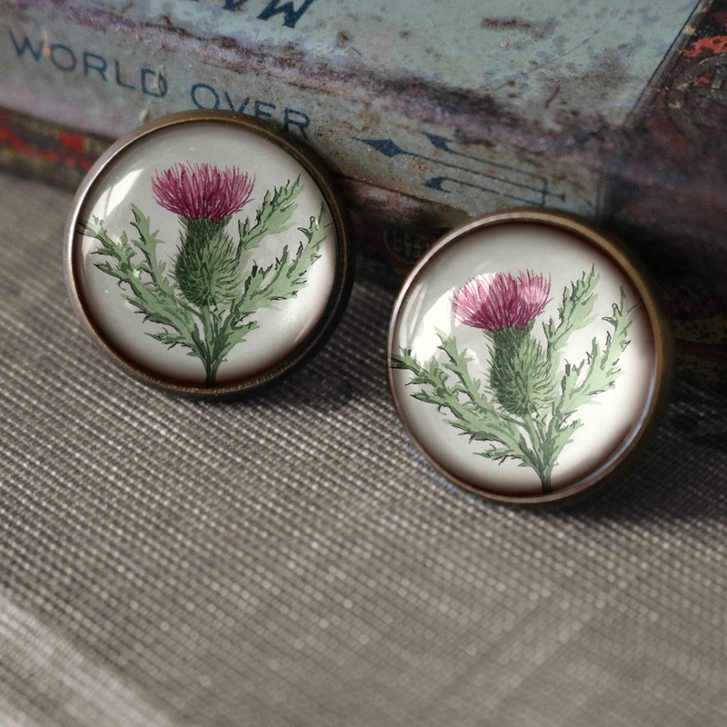 Scottish Thistle Stud Earrings