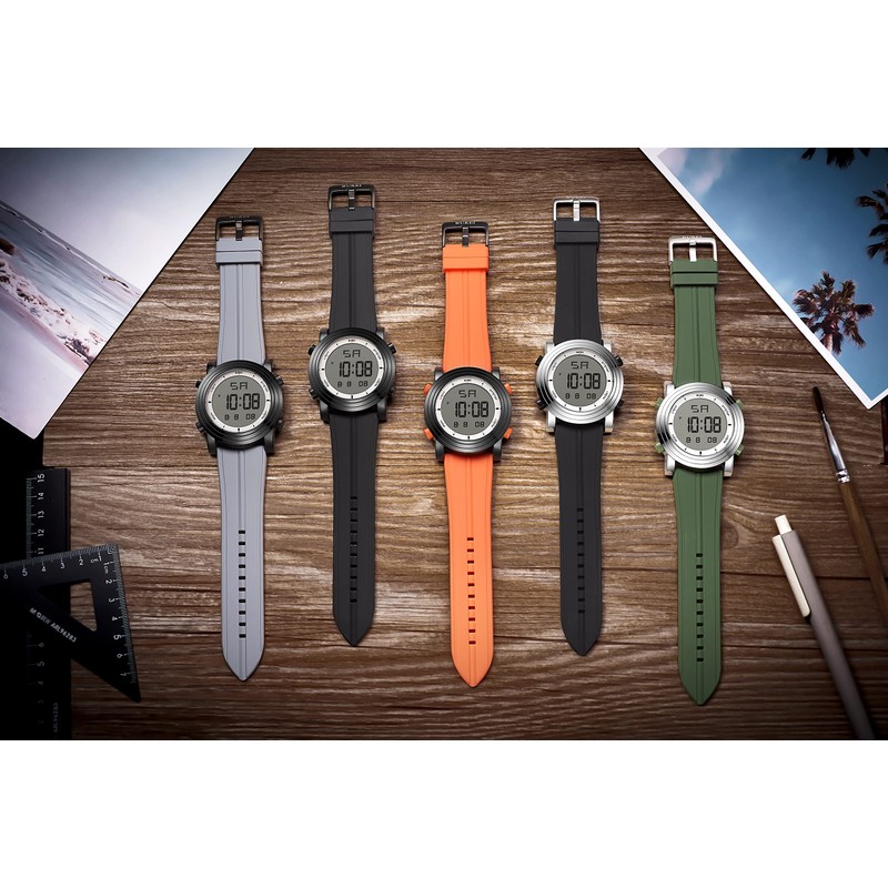 BUREI Men's Digital LED Display Waterproof Watch, Fashionable, Sports, Date,