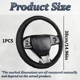 Steering Wheel Covers, Wheel Cover, Car Steering Wheel Cover, 38cm Black Wheel Cover, Suitable for Daily Driving, Long-Distance Travel and Enhancing The Interior Aesthetics