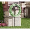 CALIDOLA Garden Hose Holder with Storage Basket - Heavy-Duty Freestanding