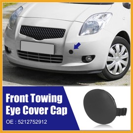 Partuto Black Front Right Bumper Tow Hook Towing Eye Cover Cap Replacement 52127-52909 for Toyota Yaris 2006-2008 Durable Material Replacement