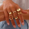 ONBRIG Chunky Gold & Silver Rings Set - Adjustable Thick