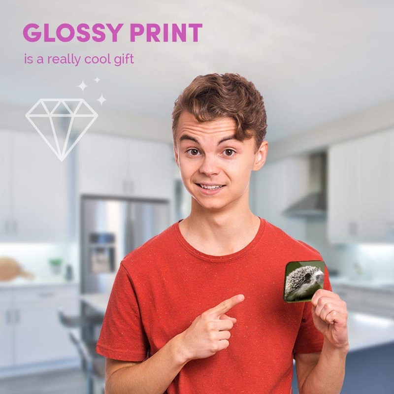 1 x Square MDF Fridge Magnet - Hedgehog Garden Wildlife