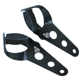 Amavoler 35-43mm Fork Headlight Mounting Bracket, Universal Motorcycle Headlight Bracket Fork Tube Clamp Kit (Black)