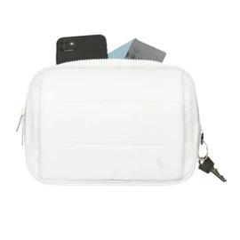 Lole Unisex Hand Warmer Belt Bag - One Size, Adjustable Strap & 3 Mesh Storage Compartments - 1 Count (White)