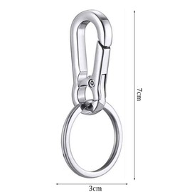 BSTHP Keychain, 6Packs Metal Carabiner Clip Keyrings, Silver, 0
