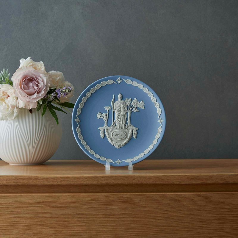 Wedgwood Earplate 2025 Version, Jasper Olympus Zodiac Athena, Pale Blue,