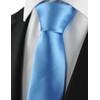 KissTies Mens Blue Solid Satin Tie Necktie Wedding Ties +