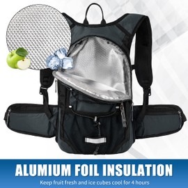 Hydration Pack Hiking Water Backpack - Miracol Hiking Backpack with 2L Bladder - Insulated Lightweight Hydration Backpack for Women Charcoal Grey