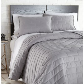 Southshore Fine Linens - The Brickyard Collection - Lightweight, 2 Piece Quilt Set, Twin/Twin XL, Steel Grey