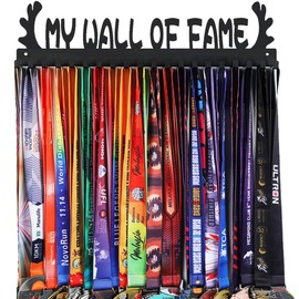 Goutoports Medal Holder Display Hanger Rack Frame for Sport Race Runner- My Wall of Fame - Sturdy Black Steel Metal Over 60 Medals Easy to Install