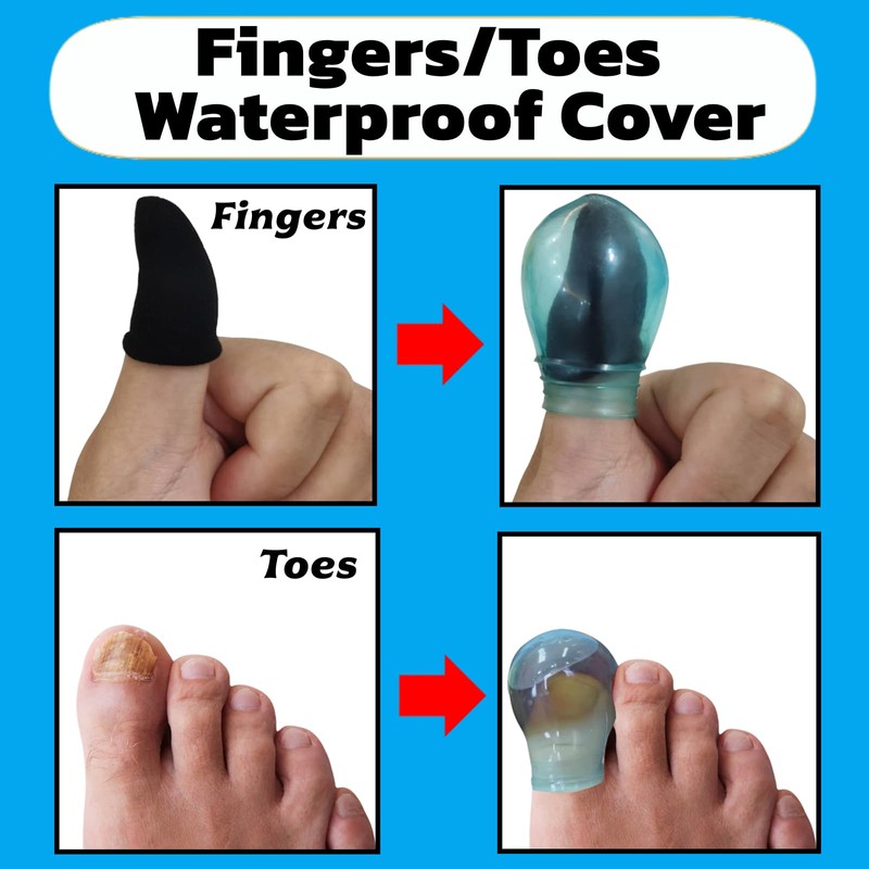 Finger Covers & Waterproof Toe – Durable Shower Sleeves for