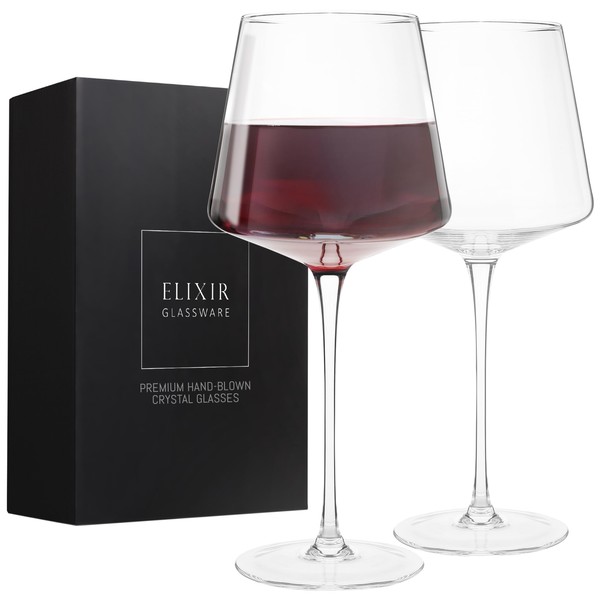 ELIXIR GLASSWARE Modern Red Wine Glasses Set of 2-22 oz