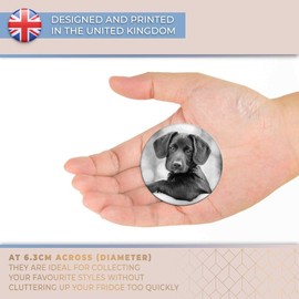 Destination Vinyl ltd Magnet for Refrigerator, Fridge BW - Cute Black Puppy Labrador Dog for Office, Cabinet and Whiteboard, Magnetic Stickers, 42310