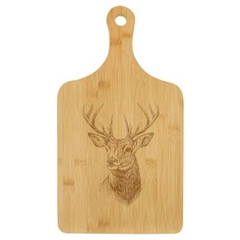 Charcuterie Board With Handle Cheese Board Bamboo Cutting Board Gift Deer (Standard 15.5” x 9”)