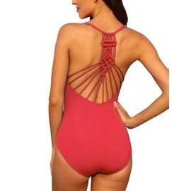 Firpearl - Traje de baño de una Pieza para Mujer con diseño de macramé
