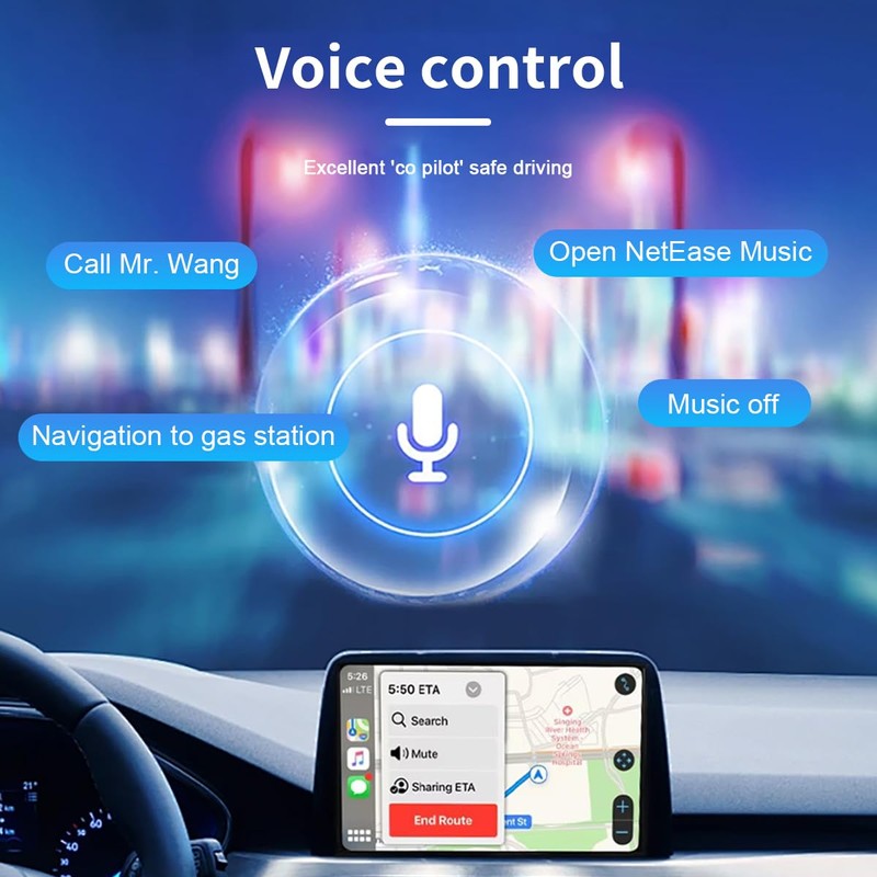 Wireless CarPlay & Android Auto Adapter, Plug & Play 2-in-1