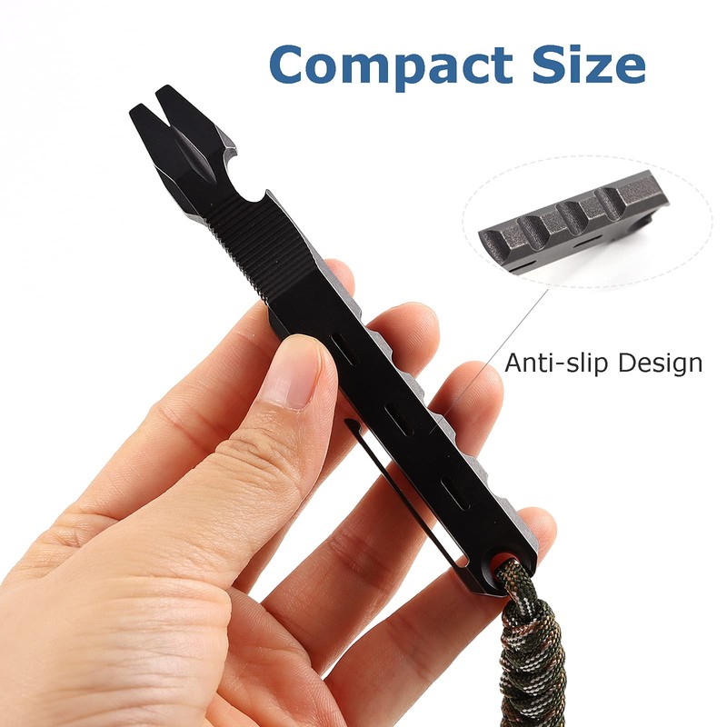 Hamans Titanium EDC Pry Bar with Nail Puller Bottle Opener