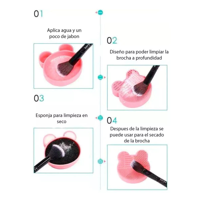 Veraly Limpia Brochas Maquillaje Estuche Esponja En Seco Forma Full