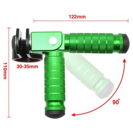 ZSDTRP M8 Motorbike Foot Rests Motorbike Foldable Foot Pegs Front Footpeg Rear Footpeg Electric Car Anti-Skid Rearsets Folded Footrest Bicycle 90 Degree Fixed Folding Passenger Pedal Supports (Green)