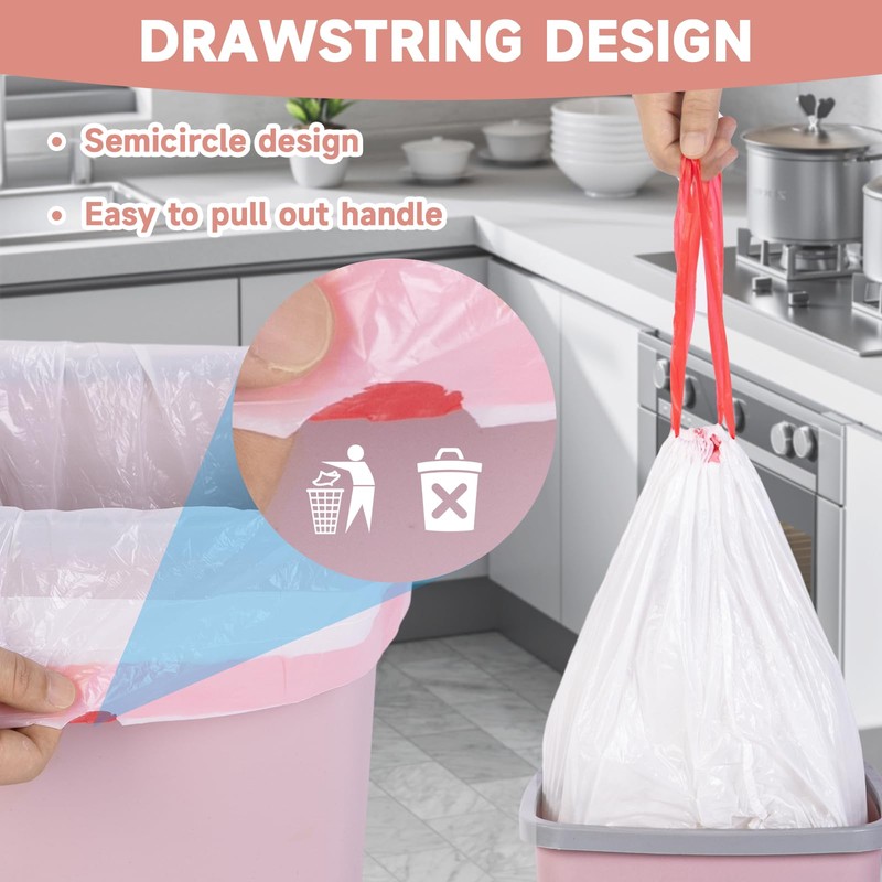 1.2 Gallon Trash Bags Drawstring for Bathroom - Magesh 125