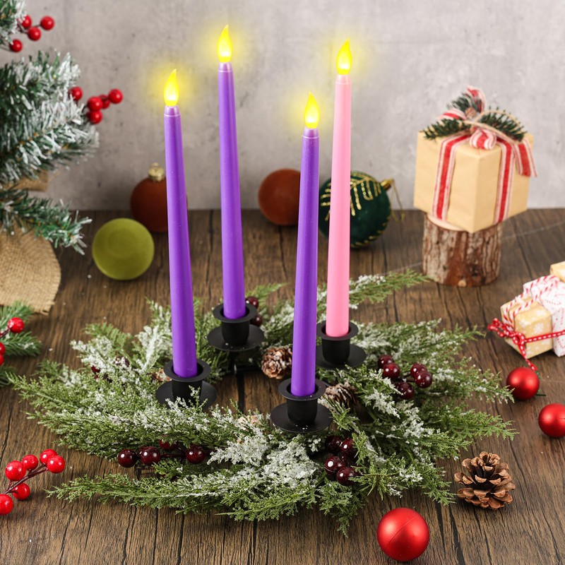 5 Pieces Christmas Wreath Candle Centerpiece Decoration Christmas Advent Wreath